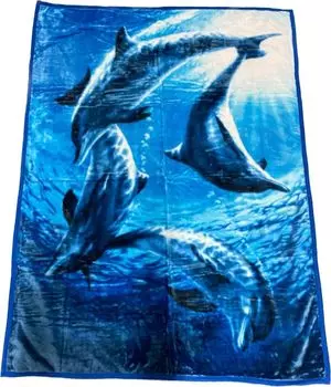 Одеяло Almina 200x240см 2 человека, покрывало с дельфинами, приятное одеяло, флисовое одеяло, покрывало с мотивом 2