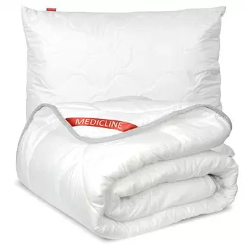 Одеяло антиаллергенное с вышивкой всесезонное силиконовое 160х200 см + подушка 70х80 см EDANTI