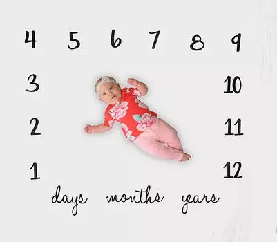 Одеяло Baby Milestone Реквизит для ежемесячных фотографий — очень большие одеяла размером 52 x 47 дюймов для ежемесячного возраста. Создайте персонализированные фотографии на каждый месяц. Kiddo Kind, Edge Design