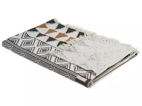 Одеяло Beliani PRODATUR, 130x1x180 см цвет beige/schwarz/multicolor/senfgelb/gelb