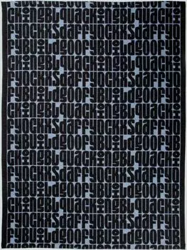 Одеяло Biederlack Scala TYPO 150x 200см черный/синий смесовый хлопок