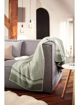 Одеяло biederlack Wohn Wolle, цвет stripe green