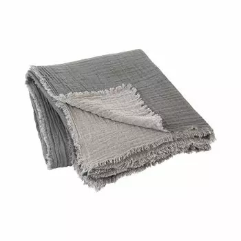 Одеяло Blomus двуспальное, шерстяное одеяло, диванное одеяло, мягкое одеяло, хлопок, стальной серый, 130 x 200 см, 66534