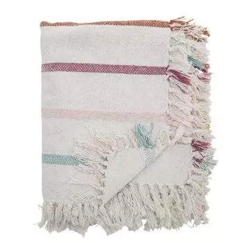 Одеяло Bloomingville FREY природа с разноцветными полосками 160х130 см шерстяное одеяло плед