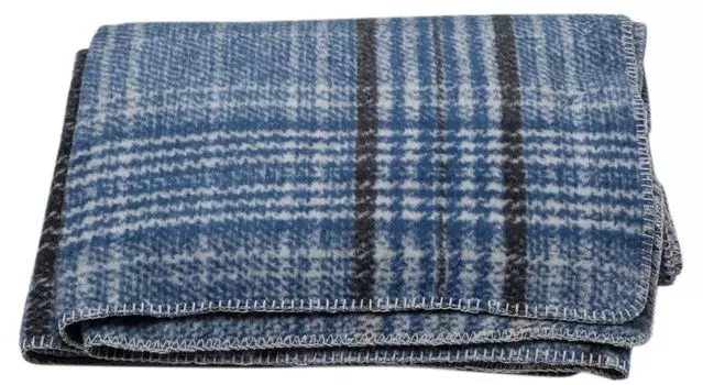 Одеяло David Fussenegger с коротким ворсом Savona 'Karo classic' 150 x 200 см, синее, синий