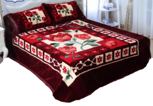 Одеяло DBOZE из органического флиса, тяжелое однослойное одеяло из корейской норки, очень мягкое и теплое, толстое, бордовое, кровать королевского размера с розами., цвет Burgndy