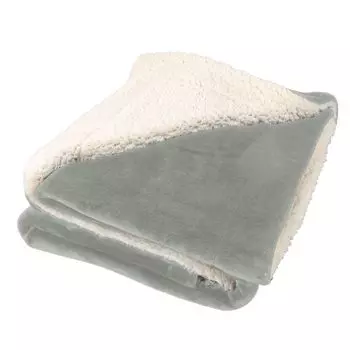 Одеяло Deco4Me Sherpa с коралловым флисом, 200 GSM (серое, 150 х 200 см) легкое и приятное одеяло, двухслойное - покрывало под мех, диванное одеяло, флисовое одеяло Sunlusso