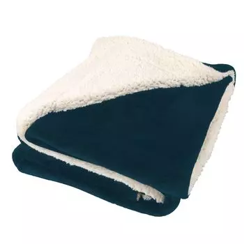 Одеяло Deco4Me Sherpa с коралловым флисом, 200 GSM (темно-синий, 150 х 200 см), легкое приятное одеяло, двухслойное - покрывало под мех, диванное одеяло, флисовое одеяло Sunlusso