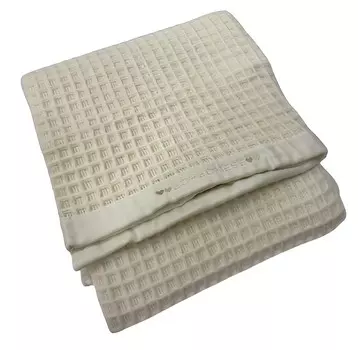 Одеяло для детской кроватки Borbonese Pure Wool Smile, 110150 см, кремово-белый