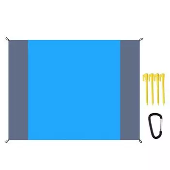 Одеяло для пикника 150 x 200 см, водонепроницаемые полосы, портативное, очень большое пляжное одеяло, походное одеяло, с защитой от песка, с ручкой для переноски, идеально подходит для пикников. Crrynuo