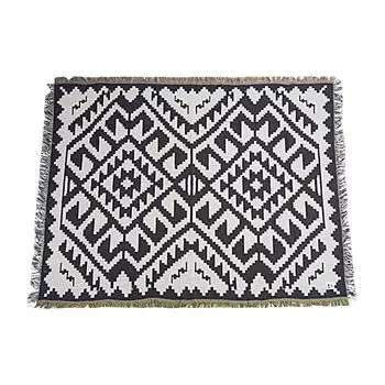 Одеяло для пикника, Многоцелевое одеяло для пикника, Переносная ручка, Влагостойкий, Грязеотталкивающий, Утолщенная подставка, Шерпа, Теплый, Клетчатый, Коврик для кемпинга на открытом воздухе Hameb, черный