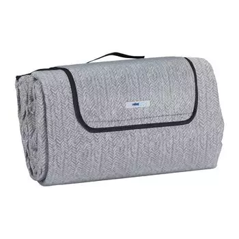 Одеяло для пикника Relaxdays XXL 200x300 "елочка", серый