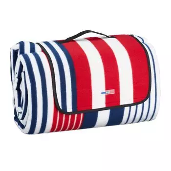 Одеяло для пикника Relaxdays XXL 200x300 см в полоску, красный