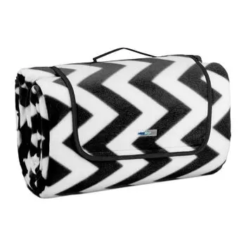 Одеяло для пикника Relaxdays XXL с зигзагообразным узором, черный