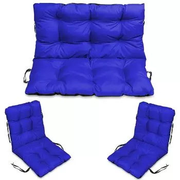 Одеяло для пикника вязаный складной портативный многофункциональный толстый большой богемный коврик с кисточками для кемпинга и пляжа для путешествий белый SuperKissen24., синий