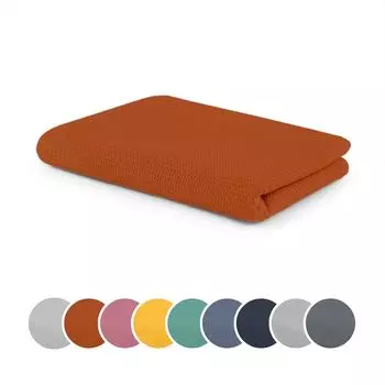 Одеяло для сна, имитация вафли, одеяло для дивана, приятное для кожи, регулирует температуру, 100% хлопок, kotex 100, можно стирать, 75 x 120 см, коньячный sleepling, коричневый