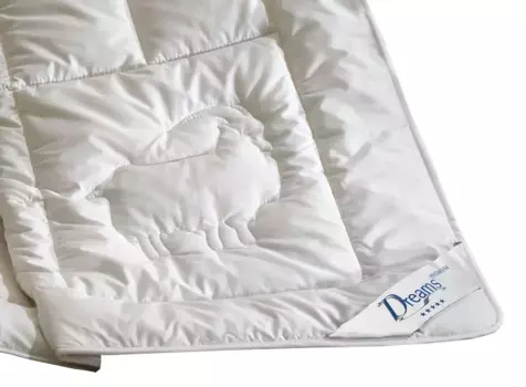 Одеяло Dreams из натурального волоса "Кашемир Премиум", очень теплое, чехол 100% хлопок, (1 шт.), одеяло размером 135х200 или 155х220 см, подходит для зимы 135х200 см, белый