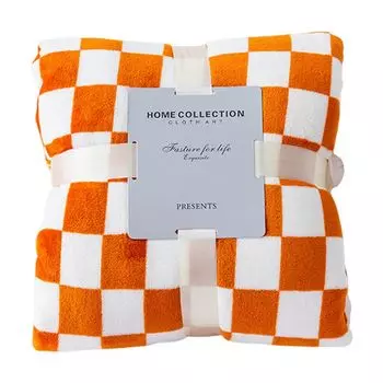 Одеяло Durpe в шахматном порядке, морозостойкий полиэстер, кровать для спальни, зимнее теплое фланелевое одеяло, спальный чехол для ежедневного использования, темно-оранжевый, размеры: M Stuttg