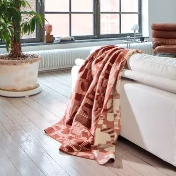 Одеяло ELLE Decoration Geo terra 150 х 200 см из смесового хлопка