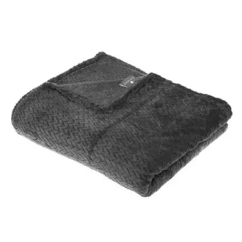Одеяло - фланель - плетеное - 125x150 - Atmosphera crateur d'interieur Atmosphera Crateur d'intrieur, темно-серый