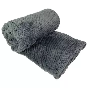 Одеяло фланелевое жаккардовое, мягкое одеяло 155х200см антрацит INDA-Exclusiv, серый