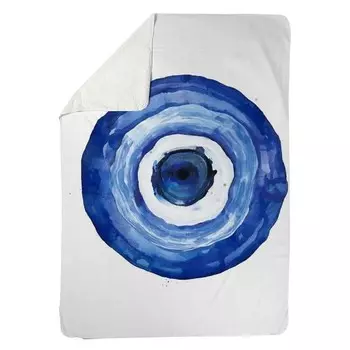 Одеяло флисовое Erbulus Blue Evil Eye-Sherpa Cuna, многоцветный