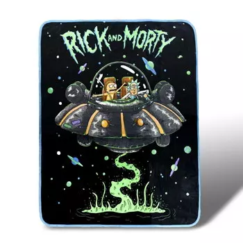 Одеяло флисовое Rick and Morty Fresh Start, черный