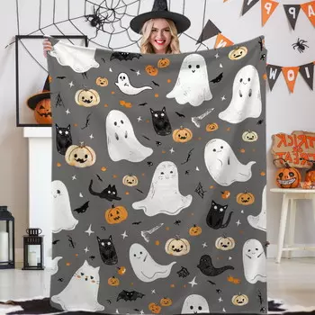 Одеяло флисовое с принтом Aliio