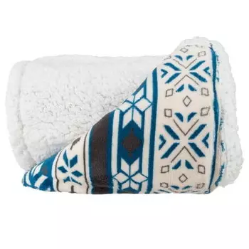 Одеяло флисовое Somerset Рome, белый / синий / коричневый