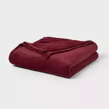 Одеяло Full/Queen Ultra Soft Plush Blanket Maroon - Threshold, цвет Maroon
