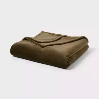 Одеяло Full/Queen Ultra Soft Plush Blanket Maroon - Threshold, цвет Green