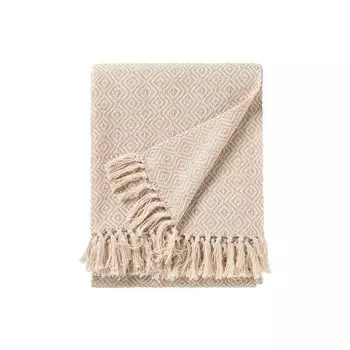 Одеяло хлопок маркет, двустороннее покрывало, пушистый плед для гостиной и спальни, меховой плед темно-синий, 200х220 см. benuta, бежевый