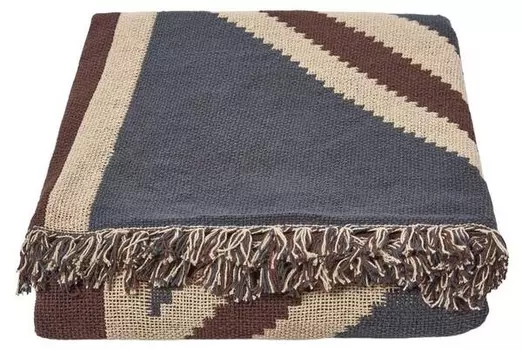 Одеяло Homescapes Union Jack im Vintage-Stil, 125x1x150 см цвет dunkelblau-rotbraun-cremebeige