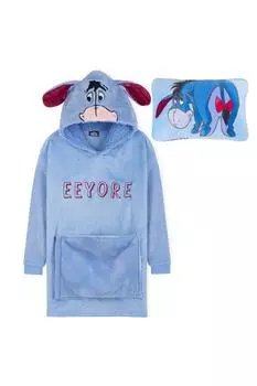 Одеяло и подушка с капюшоном «Иа» 2-в-1 Disney, синий