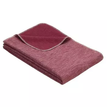 Одеяло Ibena из органического хлопка Лозанна 140x200см - приятное одеяло красное однотонное, шерстяное одеяло, мягкое одеяло для дивана, красный