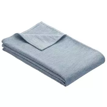 Одеяло Ibena из органического хлопка Турин 140x200см - приятное одеяло синий/голубой двухцветное, шерстяное одеяло, мягкое одеяло для дивана