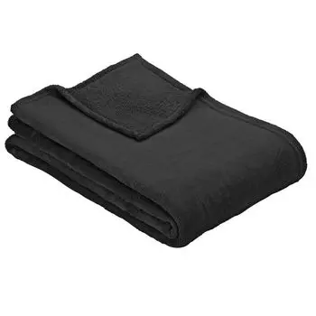 Одеяло Ibena Olbia 130х180 см - одеяло флисовое черное однотонное, одеяло мягкое и приятное на диван, черный