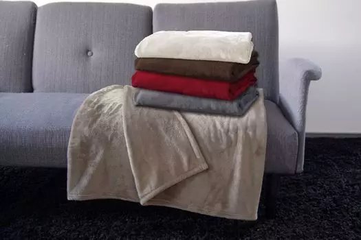 Одеяло из микрофибры, фланелевое одеяло разных цветов, 150 х 200 см. GMD Living, коричневый