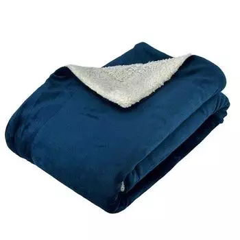 Одеяло из микрофибры, фланелевое приятное одеяло, покрывало на кровать, края одеяла подшиты, размер: 150х200 см, цвет: тёмно-бирюзовый. Euromat Sp.J.