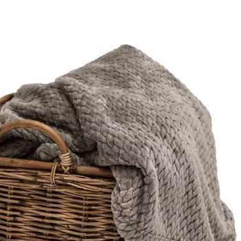 Одеяло из микрофлиса с жаккардовым рисунком - Flannel Jacquard Daunex, серый