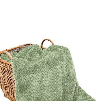 Одеяло из микрофлиса с жаккардовым рисунком - Flannel Jacquard Daunex, зеленый