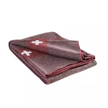 Одеяло из швейцарской шерсти с вышивкой крестом, коричневое (200 х 150 см) A.Blchl