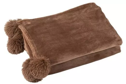 Одеяло J-LINE PomPom, 130x170x130 см, коричневый