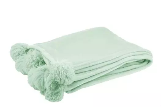 Одеяло J-LINE PomPom, 130x170x130 см, зеленый