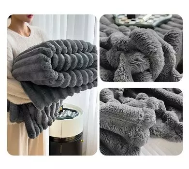 Одеяло jinaishop 150 х 200 см, пушистое одеяло, супертолстое одеяло, флисовое одеяло, мягкое, теплое, грубое вельветовое одеяло для кровати и дивана, темно-серое, серый