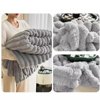 Одеяло jinaishop 150 x 200 см, пушистое одеяло, супертолстое одеяло, флисовое одеяло, мягкое, теплое, грубое вельветовое одеяло для кровати и дивана, серебристо-серый