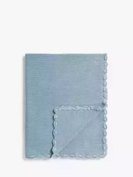 Одеяло John Lewis Scalloped Cotton Baby, синий