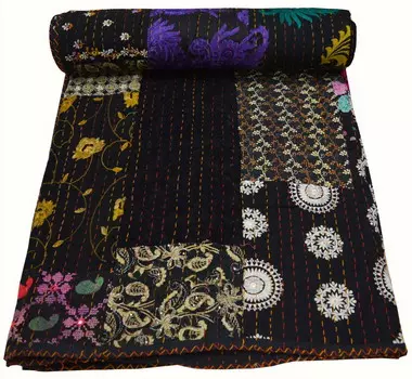 Одеяло Kantha Ramdev Handicraft, черный