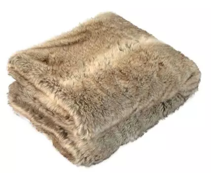 Одеяло Kinzler имитация меха волка 150 х 200 см, цвет коричневый