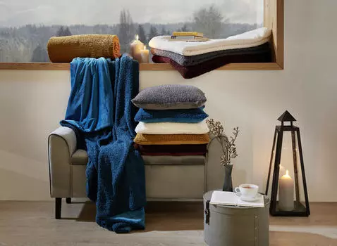 Одеяло кудрявое Novel, голубой